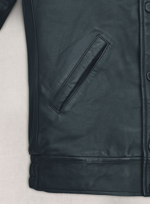 Ryan Gosling Blue Leather Jacket 05