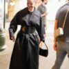 Selena Gomez Black Trench Coat For Women 03