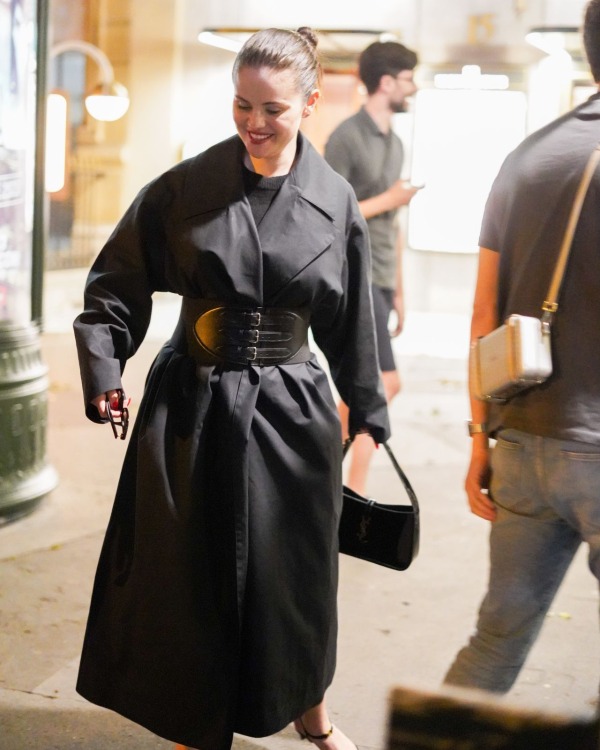 Selena Gomez Black Trench Coat For Women 03