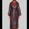 Selena Gomez Maroon Wrap Coat From Only Murders in the Building 01