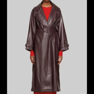 Selena Gomez Maroon Wrap Coat From Only Murders in the Building 01