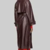 Selena Gomez Maroon Wrap Coat From Only Murders in the Building 03