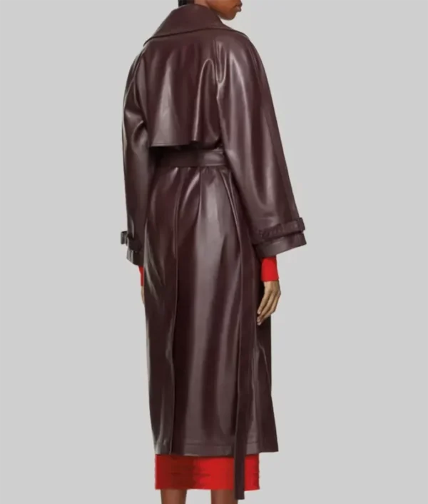 Selena Gomez Maroon Wrap Coat From Only Murders in the Building 03