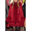 Taylor Swift Chiefs Game Red Fur Coat 02