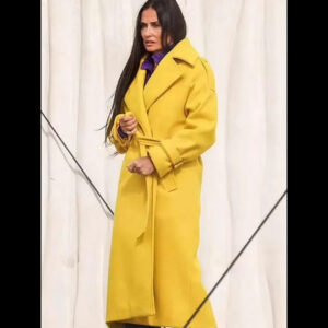 The Substance 2024 Elisabeth Sparkle Yellow Coat 01