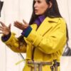 The Substance 2024 Elisabeth Sparkle Yellow Coat 02