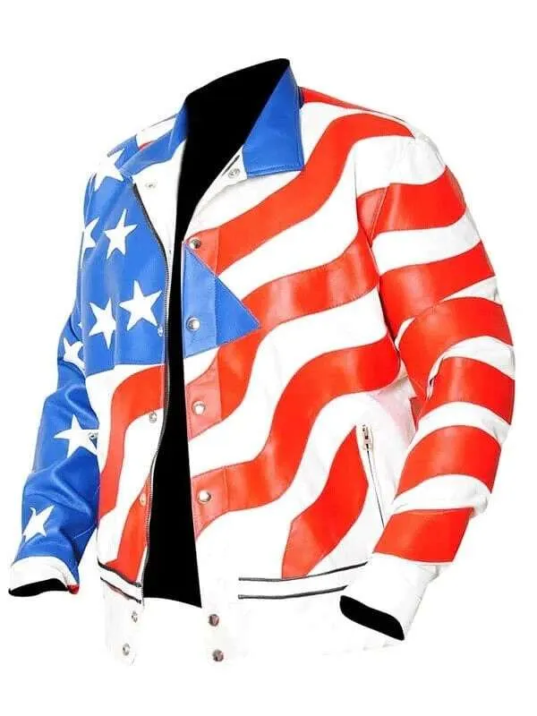 Vanilla Ice American Flag Biker Jacket 03