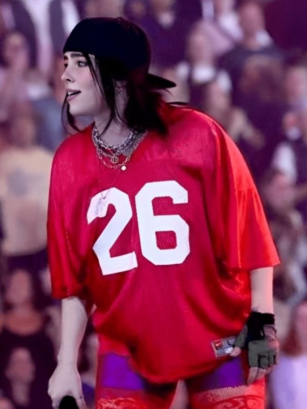billie eilish red jersey 02
