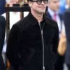 f1 2025 brad pitt black suede leather jacket 02