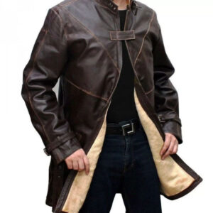 Aiden Pearce Trench Leather Coat 01
