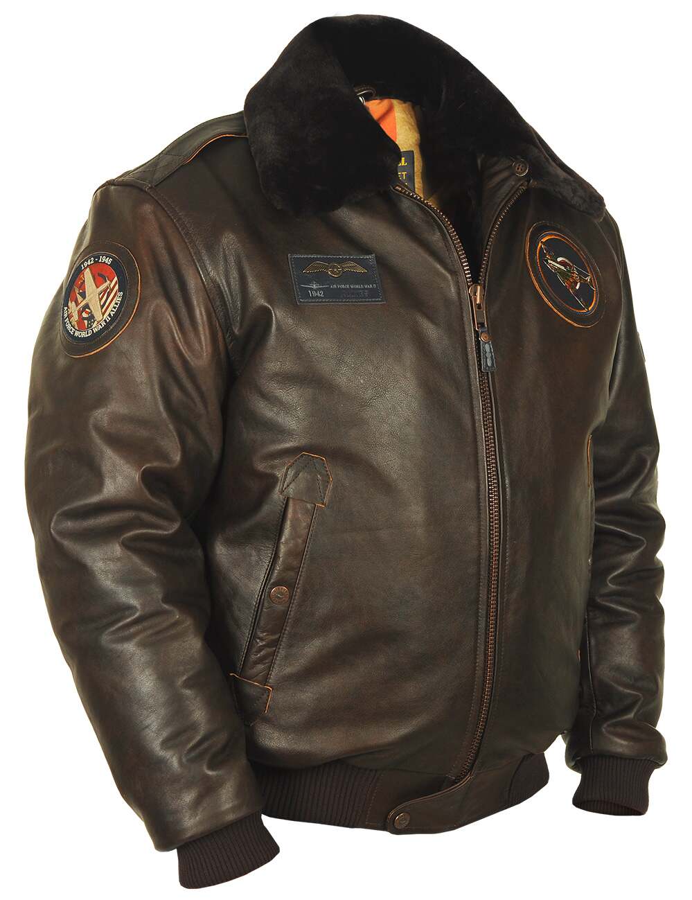 B-15 Heritage Spitfire Brown Flight Jacket 02 B-15 Heritage Spitfire Brown Flight Jacket 02
