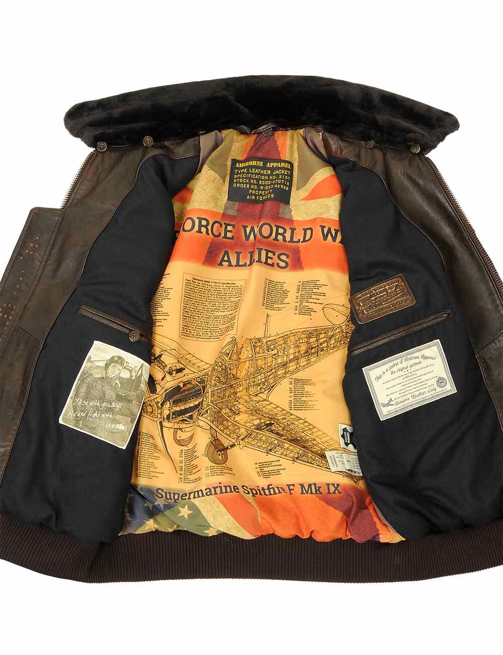 B-15 Heritage Spitfire Brown Flight Jacket 04 B-15 Heritage Spitfire Brown Flight Jacket 04