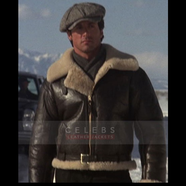 Balboa Bomber rocky 4 shearling leather jacket 01