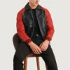 Black And Red Leather Varsity Jacket For Men 02 Black And Red Leather Varsity Jacket For Men 02