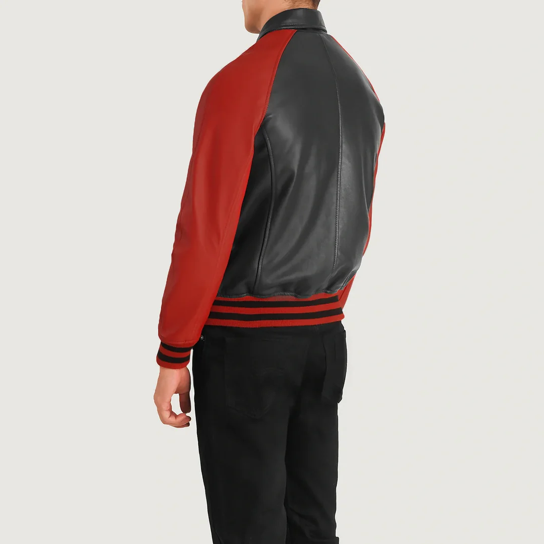 Black And Red Leather Varsity Jacket For Men 03 Black And Red Leather Varsity Jacket For Men 03