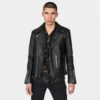 Black Leather Jacket With Red Lining For Men And Women 02