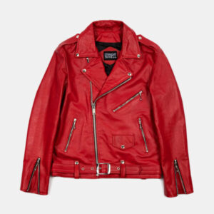 Blood Red Leather Jacket For Men And Women 01
