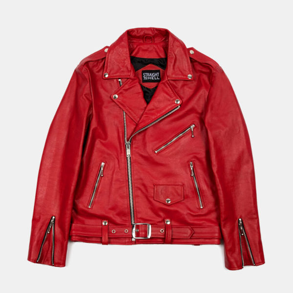 Blood Red Leather Jacket For Men And Women 01