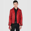 Blood Red Leather Jacket For Men And Women 02