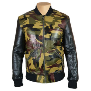 BomberCamouflageMilitaryprintleatherjacketwithBacksleeves 01