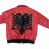 Drake Albanian Red Leather Flag Jacket​ 02