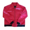 Drake Albanian Red Leather Flag Jacket​ 03