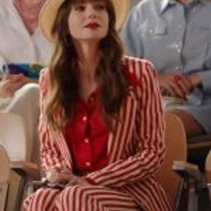 Emily in Paris Lily Collins Striped Suit 01