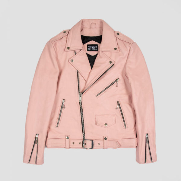 Harley Davidson Dusty Pink Biker Leather Jacket 01