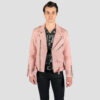 Harley Davidson Dusty Pink Biker Leather Jacket 02
