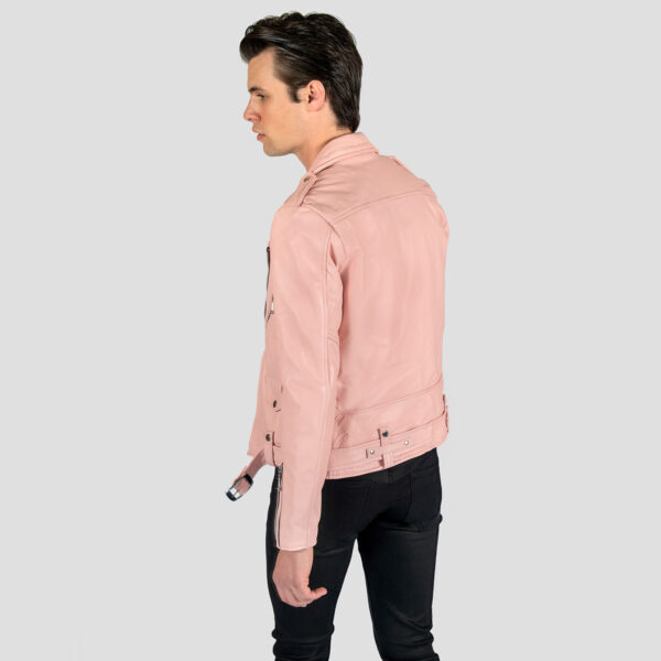 Harley Davidson Dusty Pink Biker Leather Jacket 04