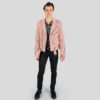 Harley Davidson Dusty Pink Biker Leather Jacket 05