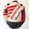 Honda White and Red Motorcycle Leather Jacket 02