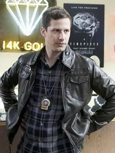 Black biker leather jacket 04