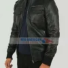 Black biker leather jacket 07
