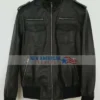 Black biker leather jacket 08