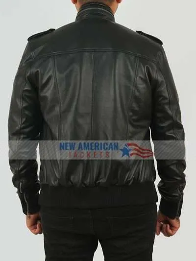 Black biker leather jacket 09