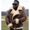 Premium Mens Distressed Leather Shearling Jacket 05