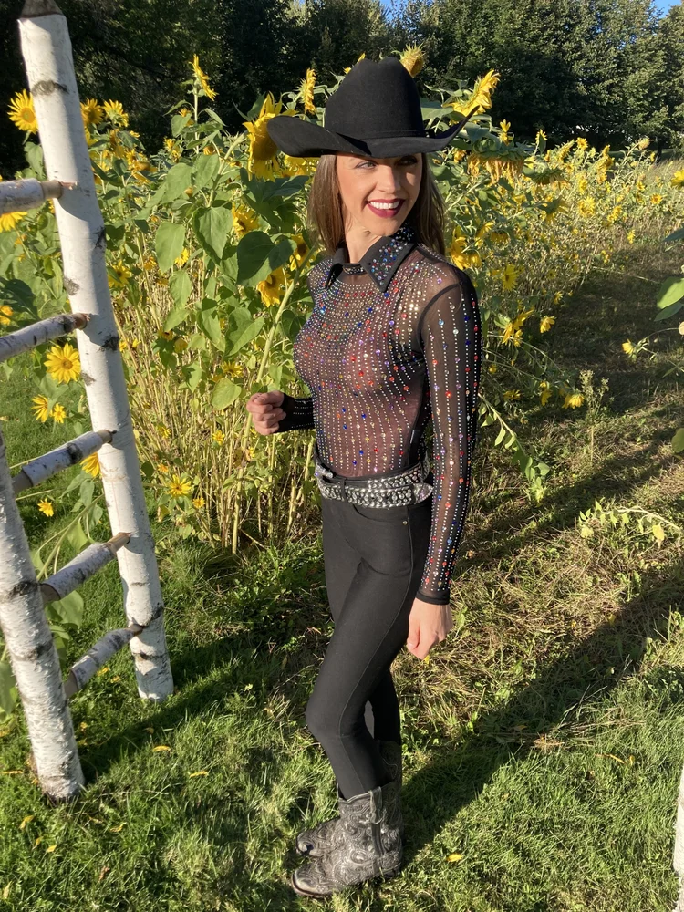 Rainbow Rhinestones Shirt - Western Show Shirt 04