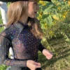 Rainbow Rhinestones Shirt - Western Show Shirt 06