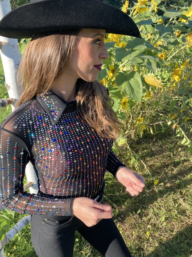 Rainbow Rhinestones Shirt - Western Show Shirt 06