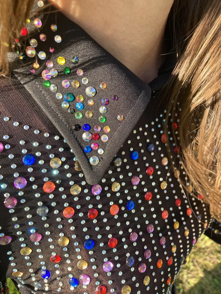 Rainbow Rhinestones Shirt - Western Show Shirt 07