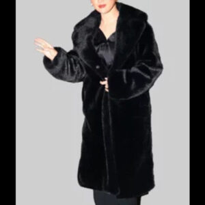 Selena Gomez Black Fur Coat from Only Murders in the Building 01