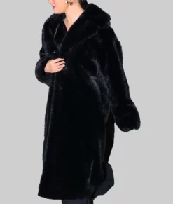 Selena Gomez Black Fur Coat from Only Murders in the Building 03