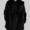 Selena Gomez Black Fur Short Coat from Only Murders in the Building 02