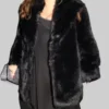 Selena Gomez Black Fur Short Coat from Only Murders in the Building 04