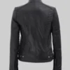 Selena Gomez Black Leather Biker Jacket 03