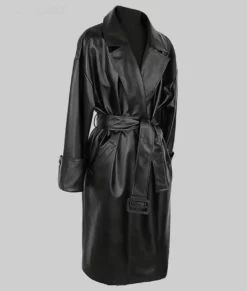 Selena Gomez Black Leather Coat from Only Murders in the Building 02