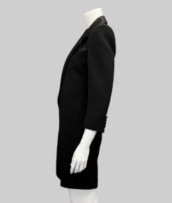 Selena Gomez Black Wool Coat 02