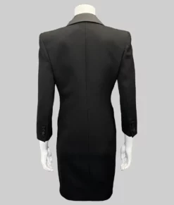 Selena Gomez Black Wool Coat 03