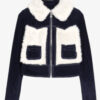 Selena Gomez Blue Fur Jacket 03